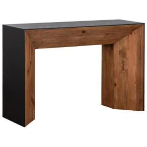 Crestbank 122cm Reclaimed Pine Console Table, Black