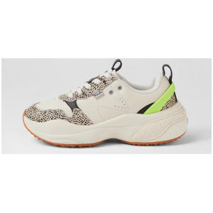 Cross City Trainer Egret Black Leather Sneakers