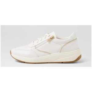 D Cristael E White Leather Sneakers