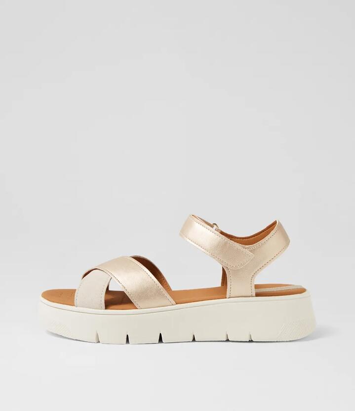 D Dandra 40 C Light Gold Sand Suede Flat Shoes