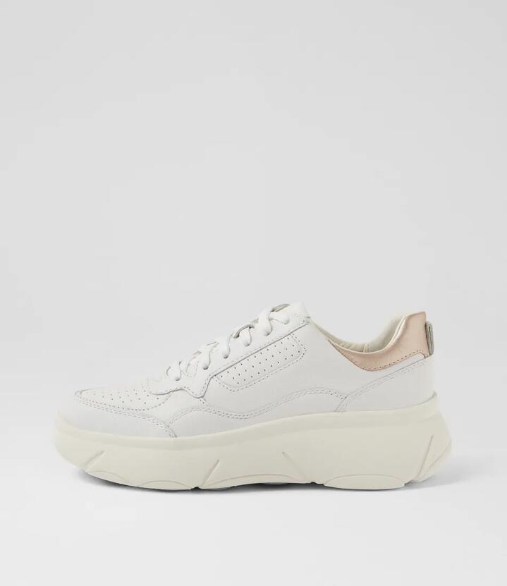 D Nebula 2 X B White Leather Sneakers