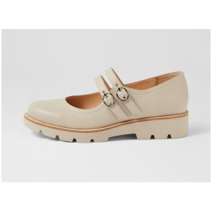 Dabbie Vanilla Leather Flat Shoes