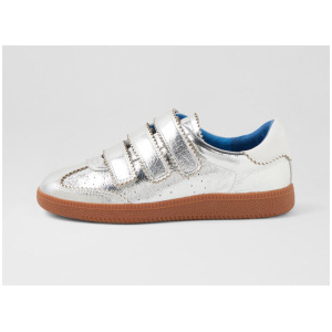 Danela Silver White Leather Sneakers