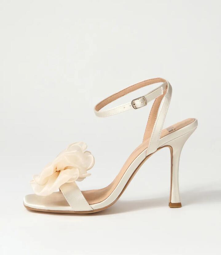 Daphne Cream Satin Sandals