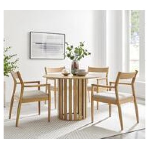 Dargan 4 Seater Round Dining Table Brown
