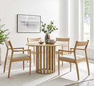 Dargan 4 Seater Round Dining Table Brown