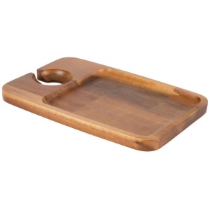 Davis & Waddell Cantina Acacia Wood Serving Board With Wine Glass Holder