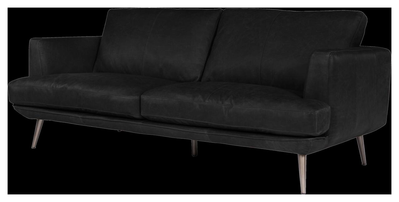 Delma 2.5 Seater Leather Sofa, Santosa Black