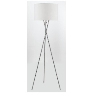 Denise Floor Lamp, Chrome, White