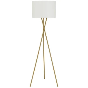 Denise Floor Lamp, Ivory, Antique Gold