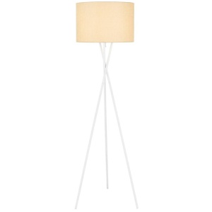 Denise Floor Lamp, White Matte, Wheat