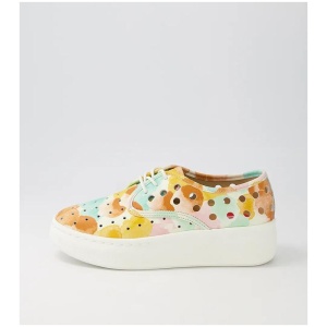 Derby City Circle Colour Burst Leather Sneakers