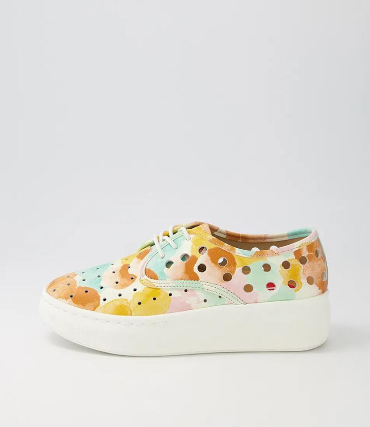 Derby City Circle Colour Burst Leather Sneakers