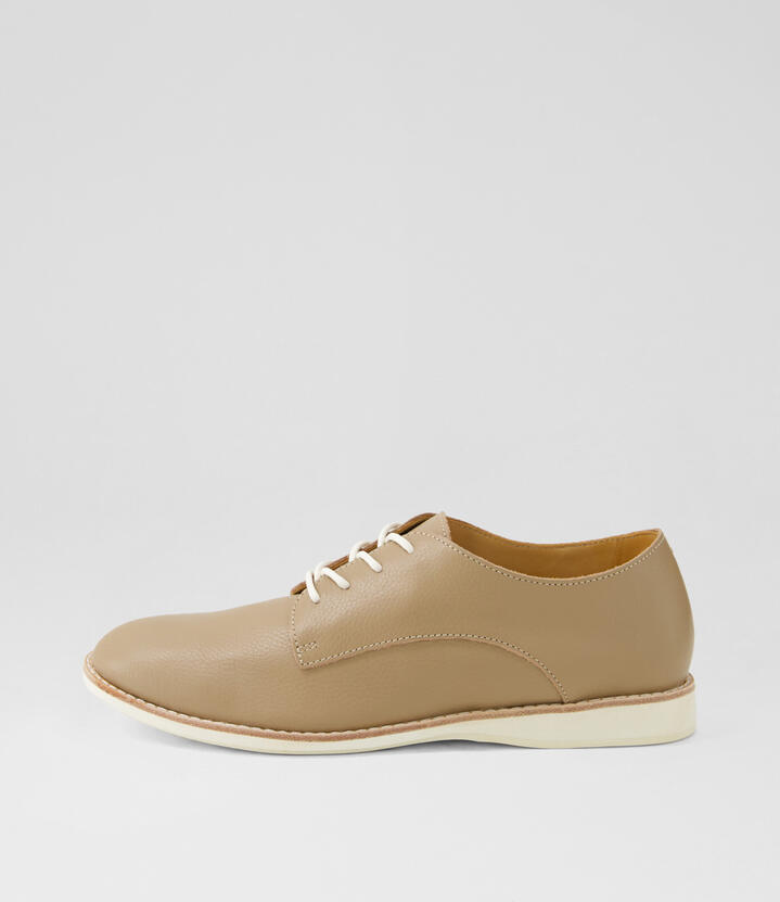 Derby Supersoft Fawn Tumble Leather Lace Up Flats