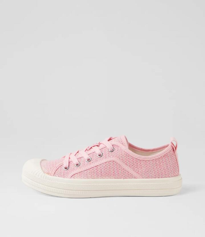 Derozen Pink Shimmer Fabric Sneakers