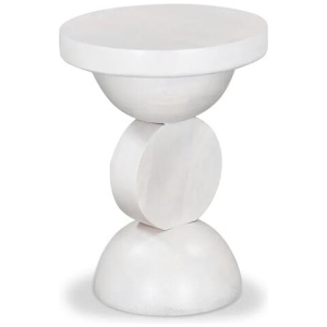 Dima 38cm Round Side Table - Cafe White by Interior Secrets - AfterPay Available
