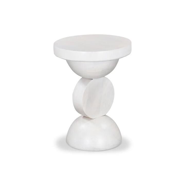 Dima 38cm Round Side Table - Cafe White by Interior Secrets - AfterPay Available
