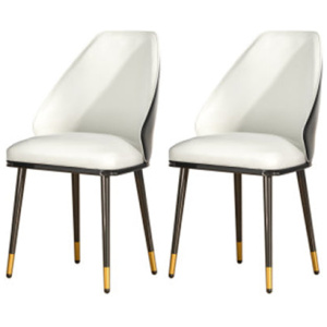 Dining Chairs Wooden Chair Kitchen Cafe Faux Leather Padded Seat Set Of 2