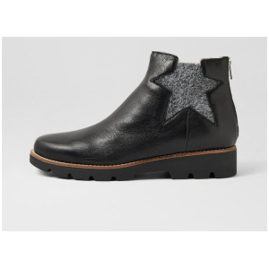 Dixeys Black Leather Elastic Chelsea Boots
