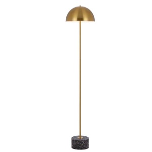 Domez Floor Lamp, Antique Gold with Black Terrazzo