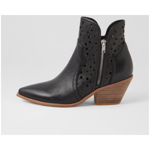 Dozza Black Natural Leather Ankle Boots