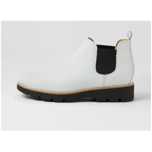 Draria Winter White Black Leather Chelsea Boots