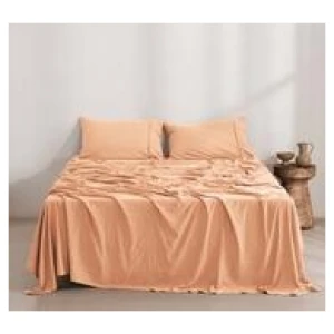 Dreamaker Superfine Microfibre Single Rust Sheet Set Peach