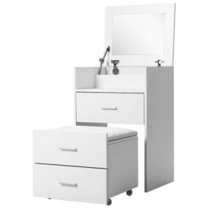 Dressing Bedside Table 2 In 1 Set Hidden Makeup Mirror