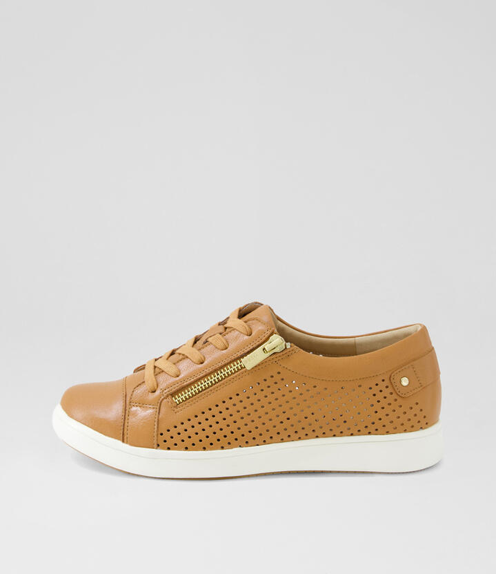 Drikka Xf Dark Tan Leather Sneakers