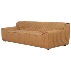 Duvina 3 Seater Sofa - Amber Tan Leather by Interior Secrets - AfterPay Available