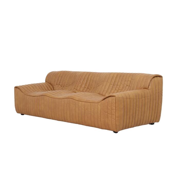 Duvina 3 Seater Sofa - Amber Tan Leather by Interior Secrets - AfterPay Available