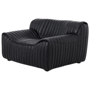 Duvina Armchair - Black Leather by Interior Secrets - AfterPay Available