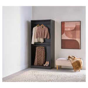 Eden 2 Railing Wardrobe Black