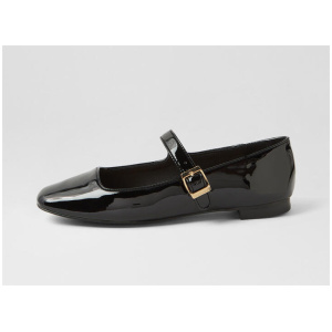 Eden Black Patent Pu Flat Shoes