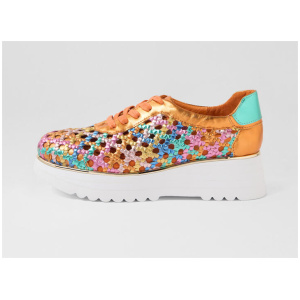 Eden Bright Leather Lace Up Flats