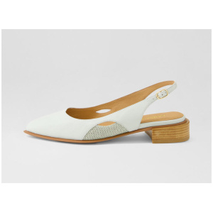 Edith Pale Blue Synthetic Raffia Leather Flat Shoes