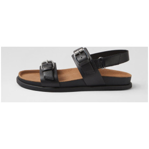 Effie Black Leather Sandals