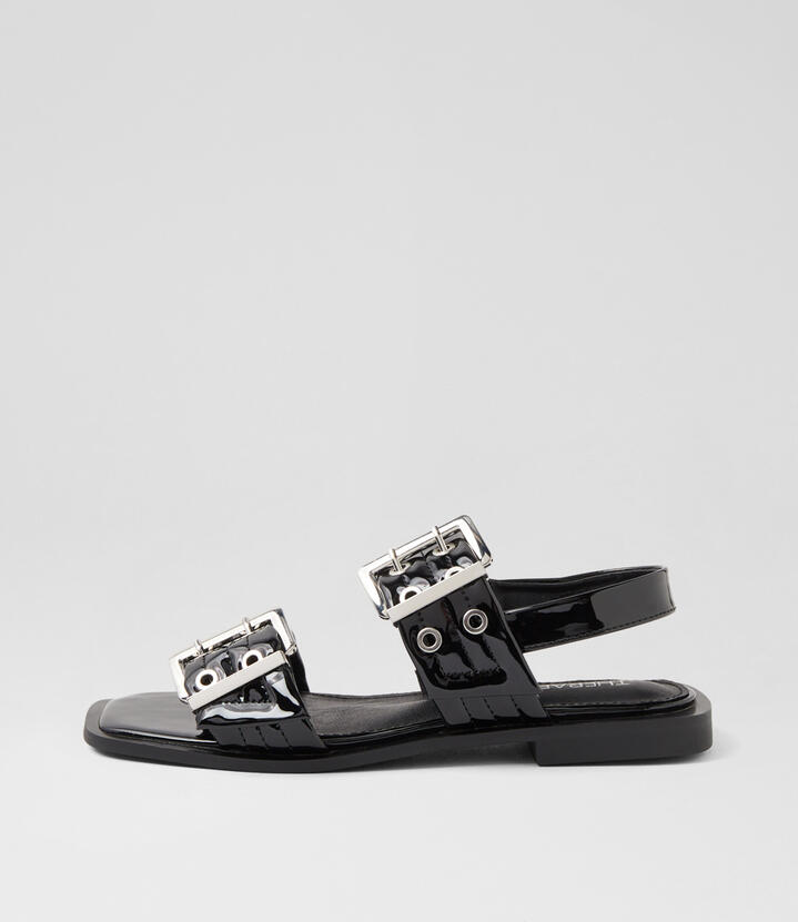 Elemental Black Patent Pu Sandals