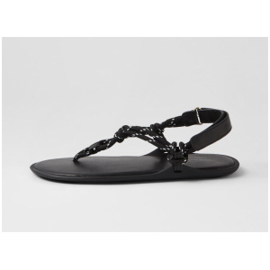 Ellemere Black Rope Leather Thongs