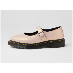 Elphie Mary Jane Powder Pink Gold Shift Leather Flat Shoes