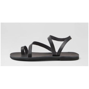 Epione Black Leather Sandals
