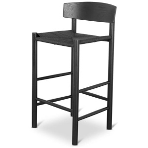 Erika 65cm Bar Stool - Full Black with Back Rest by Interior Secrets - AfterPay Available