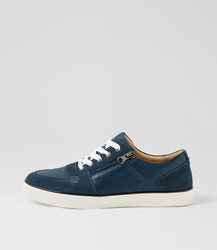 Etch Navy Leather Sneakers