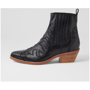 Everado Black Natural Leather Ankle Boots