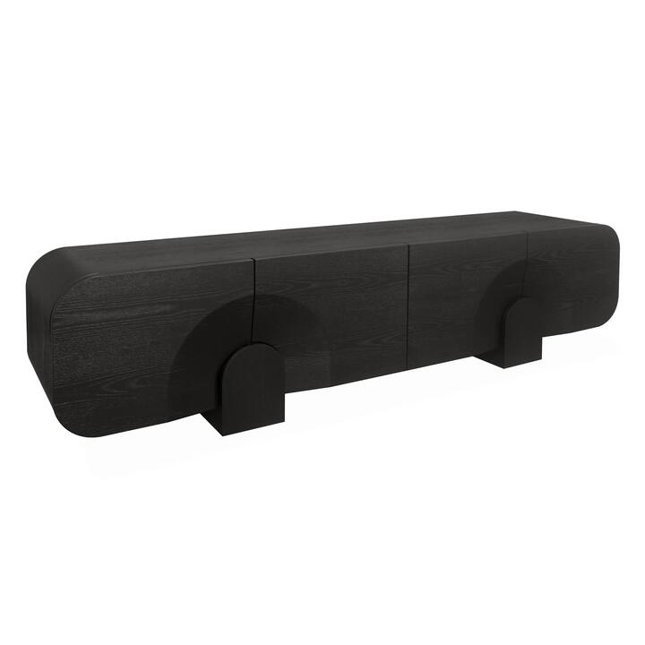 Ex Display - Alisha 2.2m TV Entertainment Unit - Textured Espresso Black by Interior Secrets - AfterPay Available