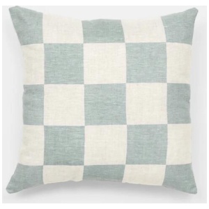 Ex Display - Check 40cm Square Cushion - Sky by Interior Secrets - AfterPay Available