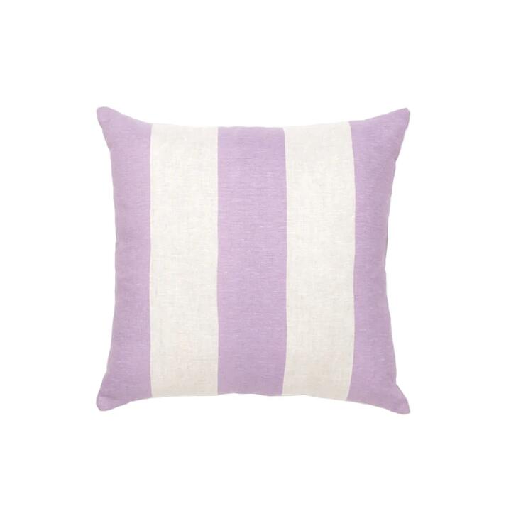 Ex Display - Check Stripe 60cm Square Cushion - Lavender by Interior Secrets - AfterPay Available