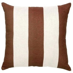 Ex Display - Check Stripe 60cm Square Cushion - Rust by Interior Secrets - AfterPay Available