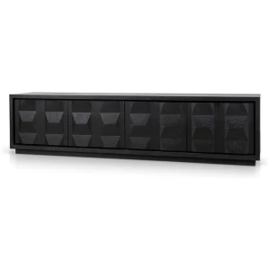 Ex Display - Monolith 2.2m TV Entertainment Unit - Full Black by Interior Secrets - AfterPay Available