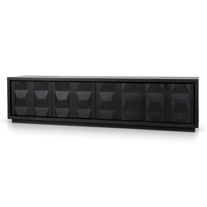 Ex Display - Monolith 2.2m TV Entertainment Unit - Full Black by Interior Secrets - AfterPay Available
